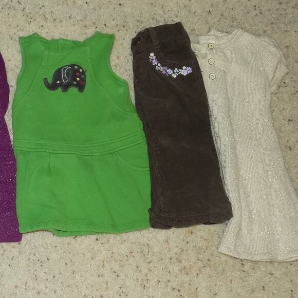 GYMBOREE Brown Purple Corduroy Pants Sz 12-18M Floral Embroidered Cowgirl Heart - Picture 5 of 7